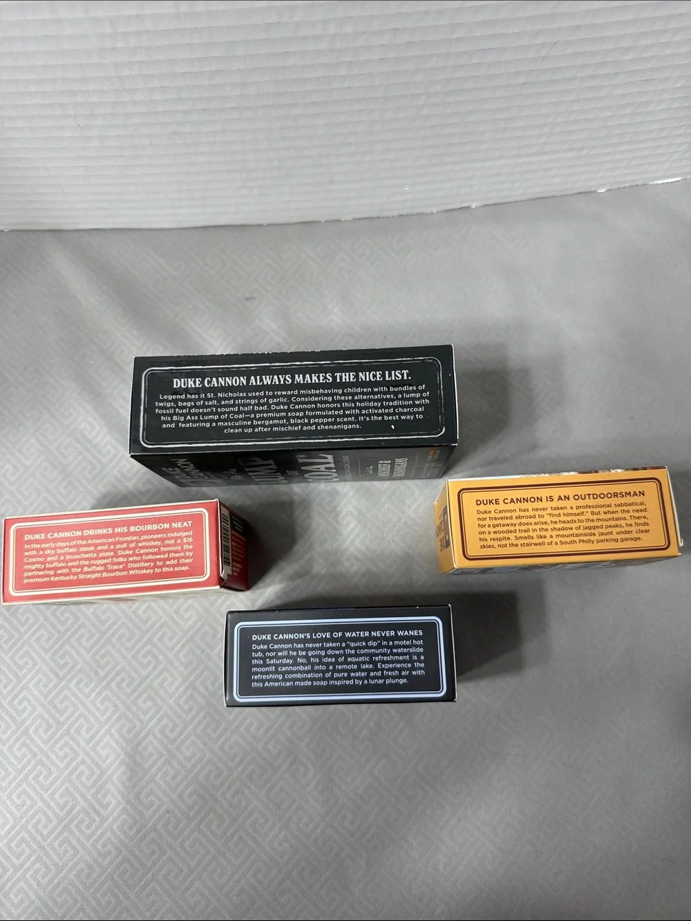 Duke Cannon A Tale of Naughty & Nice Soap in Decorative Box 4 Whimsical Bars New